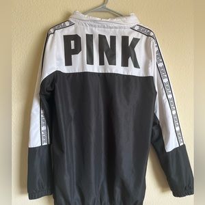 PINK Victoria's Secret Black/White Windbreaker (w/rolled up Hood in coll…